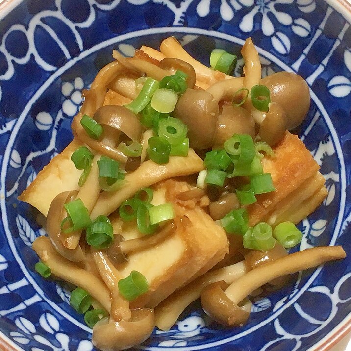 厚揚げとしめじのマヨポン焼き